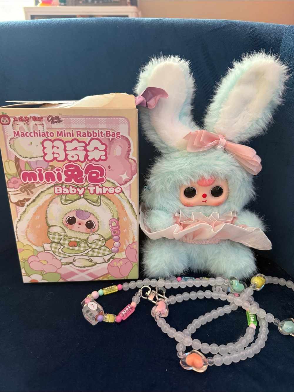 Macchiato Mini Rabbit Bag Plush Crossbody - Pastel Mint